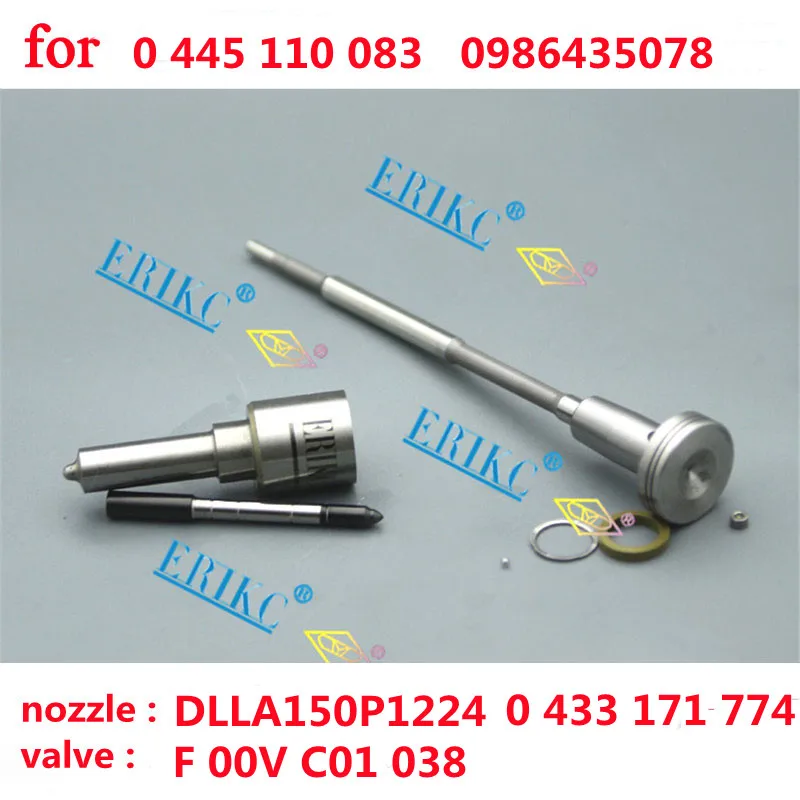 

ERIKC 0445110083 Common Rail Injector Repair Kit DLLA150P1224 F 00V C01 038 FOR FIAT GROUP:55192096