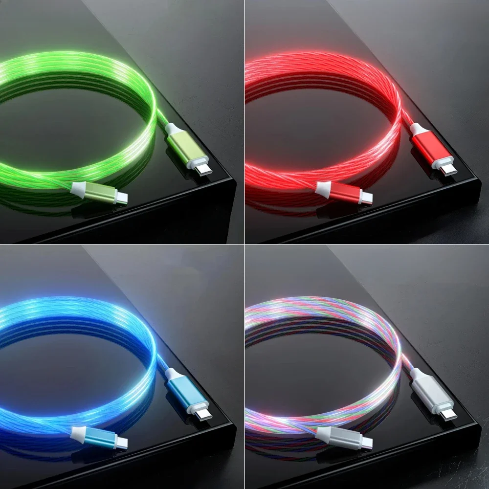 LED PD 60W Kabel USB typu C do USB typu C do iPhone'a 15 Pro Max Xiaomi Huawei Szybkie ładowanie Ładowarka Kabel USB-C Kabel 1m 2m — zdjęcie 2
