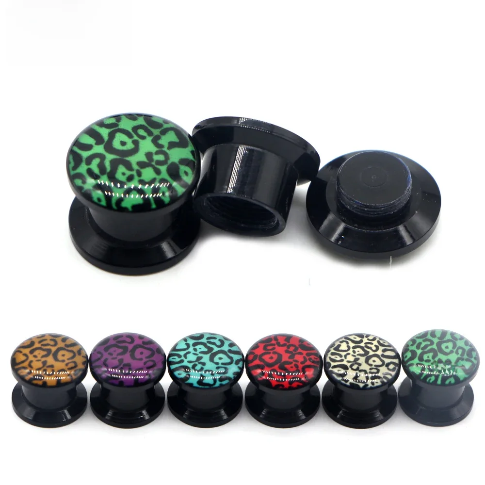 Alisouy 2 szt. Akrylowe śrubowe zatyczki do uszu i tunelowe kolczyki z płotem wskaźniki Piercing tunele do uszu Expander nosze wtyczka 2.5-10mm — zdjęcie 2