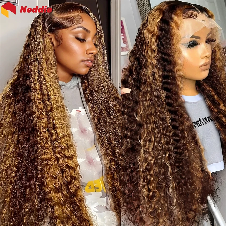 

200 Density Cheap 13x6 Lace Frontal 100% Human Hair Wigs Preplucked For Women Choice Front Highlight Curly Wig On Sale Clearance