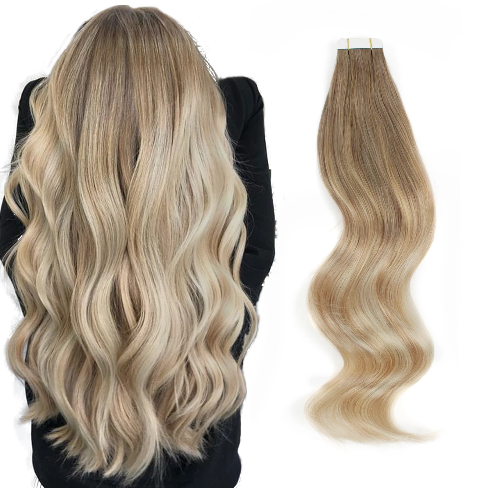 

Sixstarhair Hair Extensions Human Hair Tape in Hair Extensions 50G 20Pcs 14'16'18'20'22' Tape ins Real Human Hair For Women