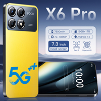 2025New X6 Pro 7.3HD Cellphones Global Version 4G 5G Original Smartphone Dual SIM Android 14 Cell Phone 7800mAh Mobile Phones