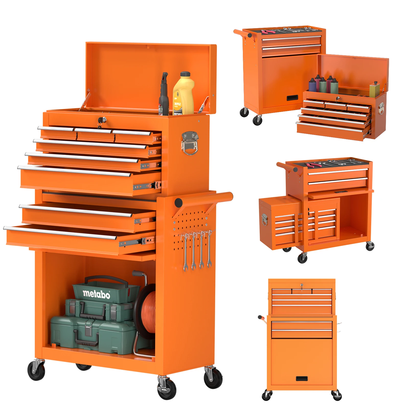 8 drawer tools chest,ORANGE