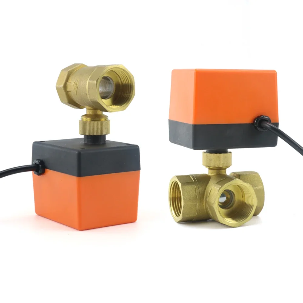DN15/20/25/32 AC220V 12V Twee/Drieweg Messing Elektrische Kogelkraan Drie Draads Twee Controle 2-weg 3-weg Magneetventiel 1/2 "3/4" 1" - afbeelding 2