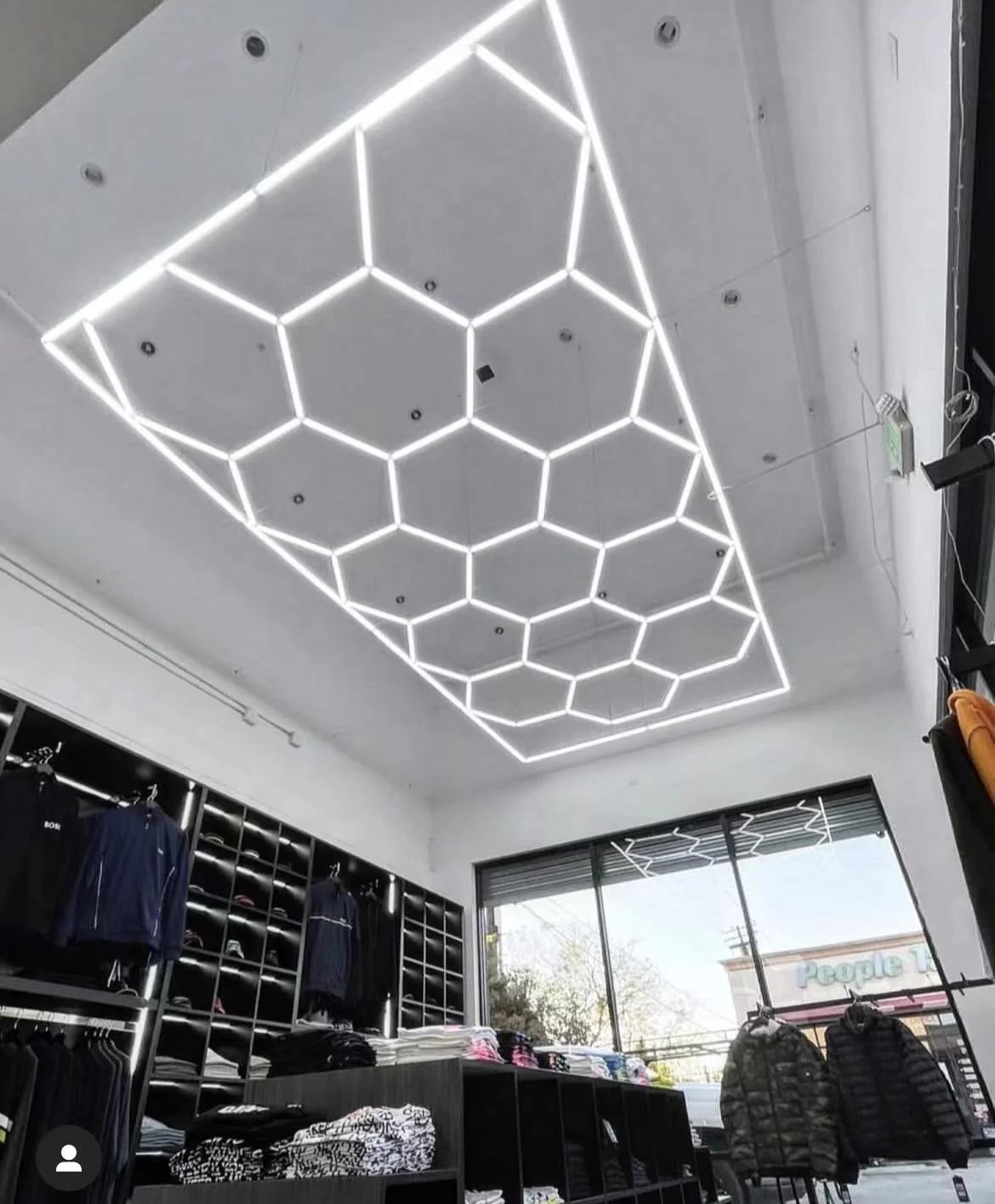 Plafonnier hexagonal à LED déformable pour garage, lampe de détail, lumière de travail, maison