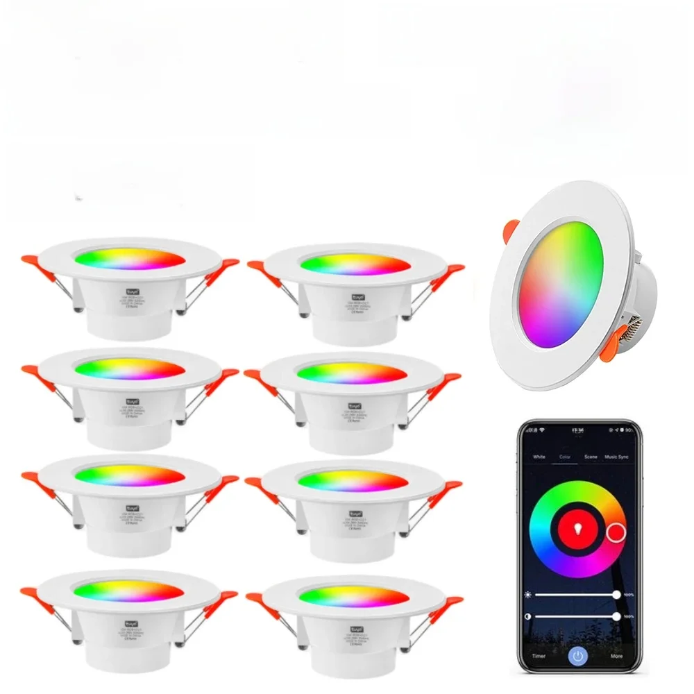 10W Smart LED Downlight Bluetooth-plafondlamp Afstandsbediening RGB-kleurveranderende plafondlamp voor Alexa Google Home - afbeelding 2