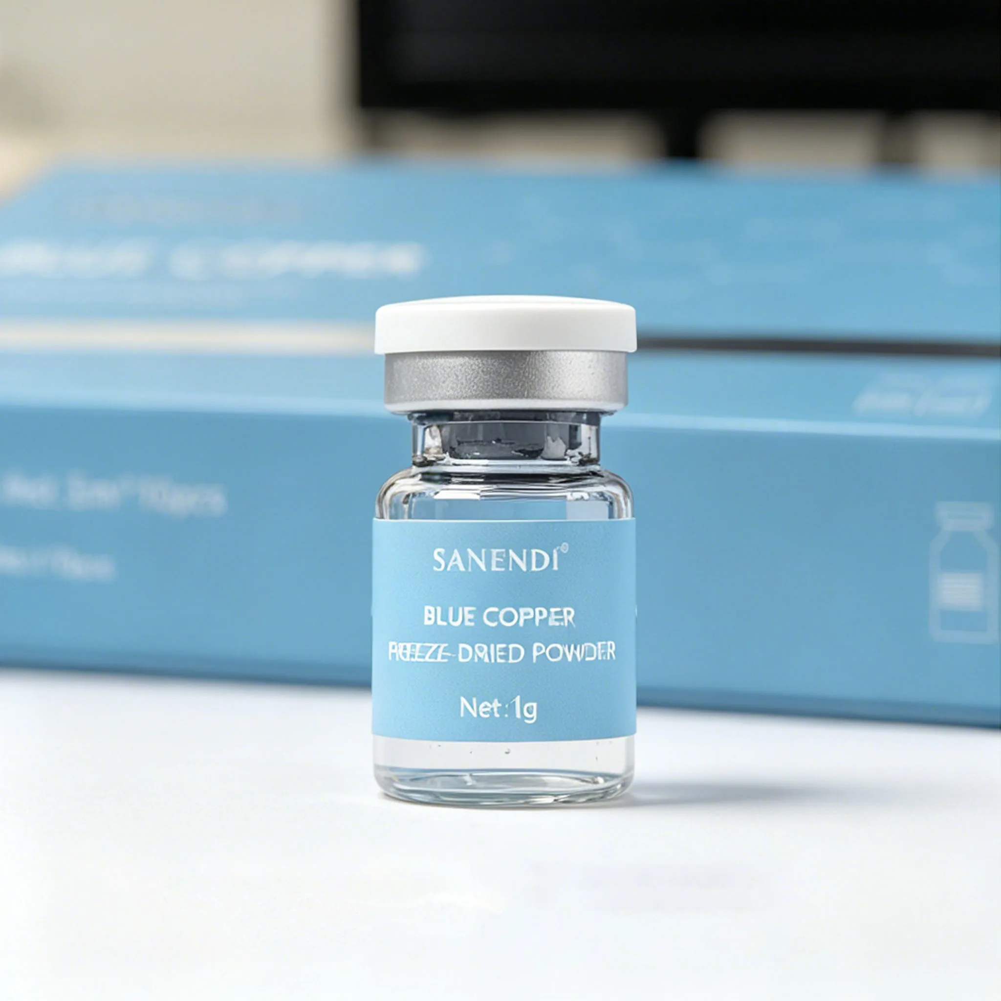 Sanendi Copper Peptide Serum Freeze-Dried Face Care Essence Deep Hyadration Smoothing Powder Korean Skin Care 5ml x 10vials