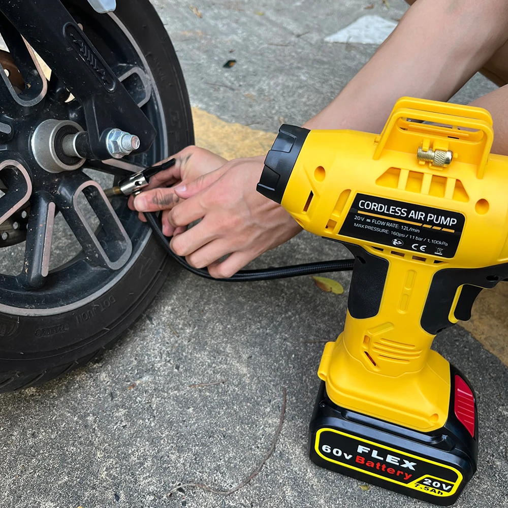 เครื่องวัดความดันดิจิตอลสำหรับ DeWalt 18V 20V pompa Udara portabel คอมเพรสเซอร์แบตเตอรี่สูงสุด