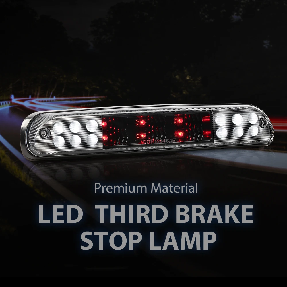 

Clear 3Rd Third Brake Light Cargo Lamp Fit for 1999-2016 Ford F250 F350 F450 F550 High-Mount Stop Light Waterproof Dustproof