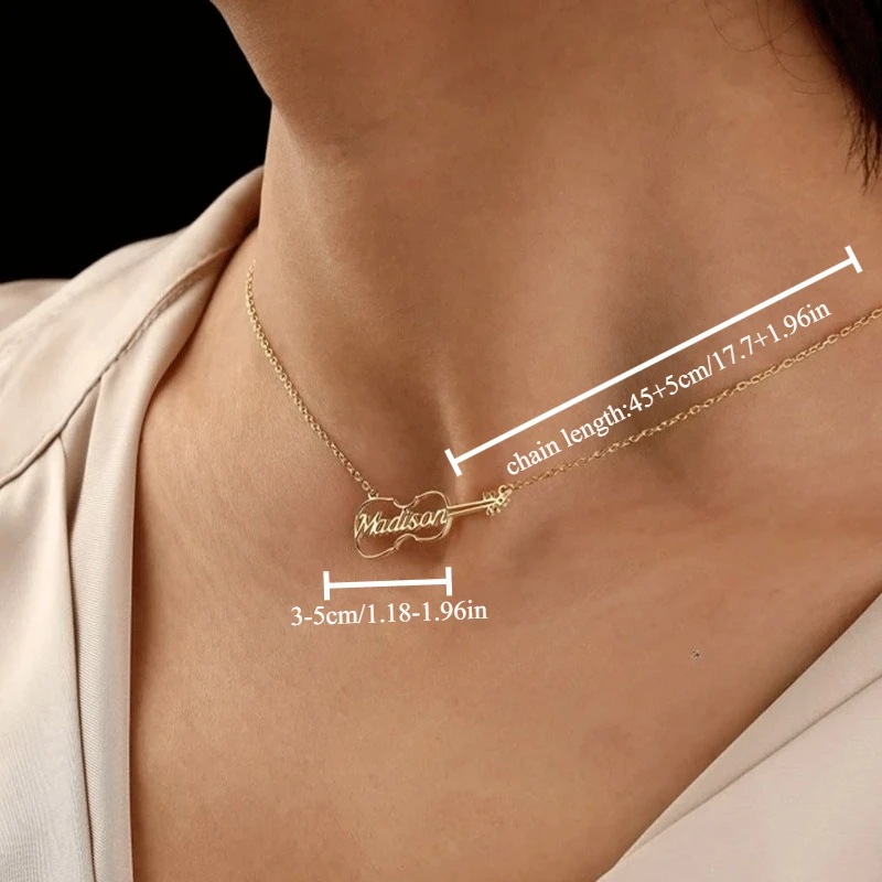 Custom Violin Name Necklace Personalized Pendant Jewelry Gift for Music Lovers & Music Teachers view 3
