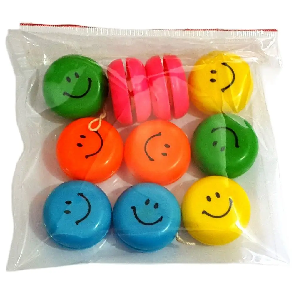 10pc 38mm SMILE Yoyo Carnival Favour Pinata Loot Filler Christmas Birthday Party Favor Prize Gift Novelty Cake Decoration E459