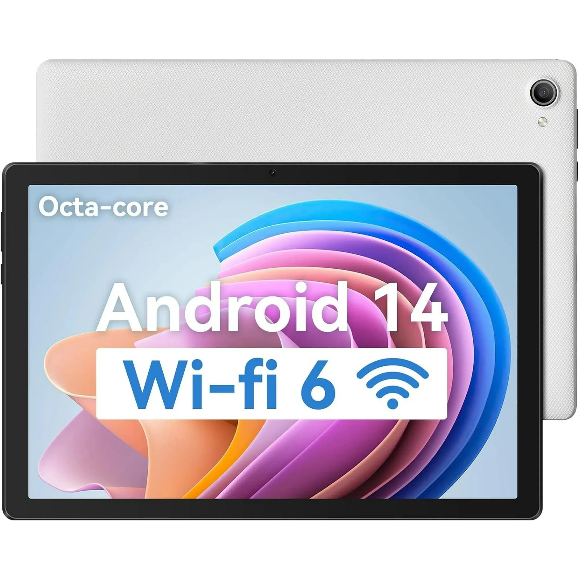 BESTSKI 10 inch Tablet Android 14 Tablet, 8GB RAM + 32GB ROM (1TB TF) Octa-Core 2.0 GHz, WiFi 6, Bluetooth 5.0, Type-C ,White