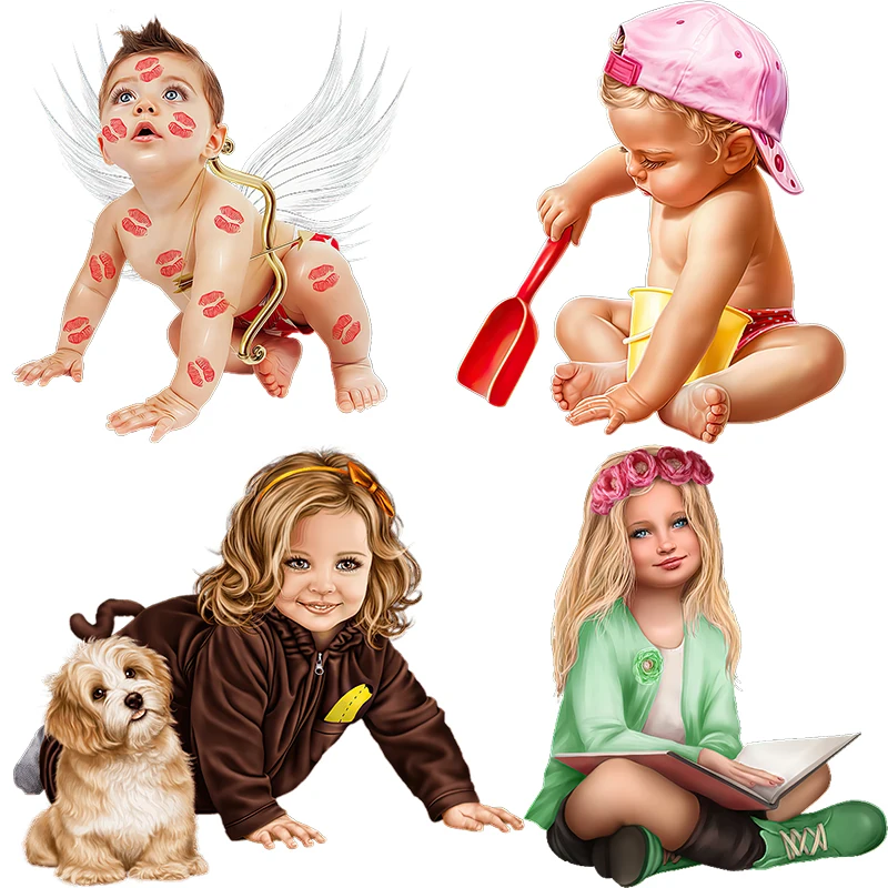 Three Ratels CF321 lovely nostalgic angel girls sticker room decoration wall Concealer self-adhesive