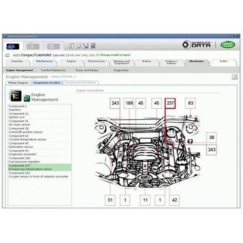 Newest version Vivid Workshop Data V10.2/ 2015/2018 Auto Repair Software Vivid software Europe repair software wiring diagram