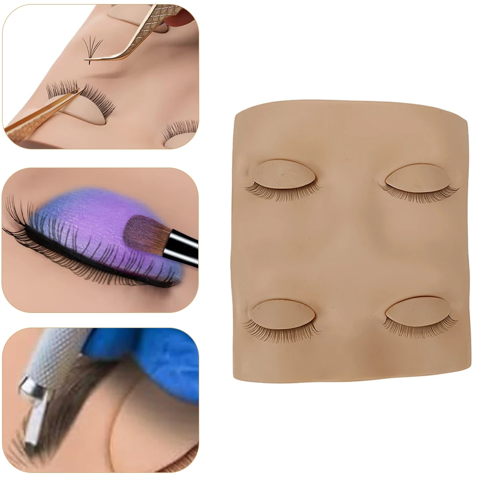 

2-Layer Eyelash Mannequin Head With 2 Pairs Of Detachable Eyes Mannequin Head For Eyelash Extension/Eyebrow Practice Training