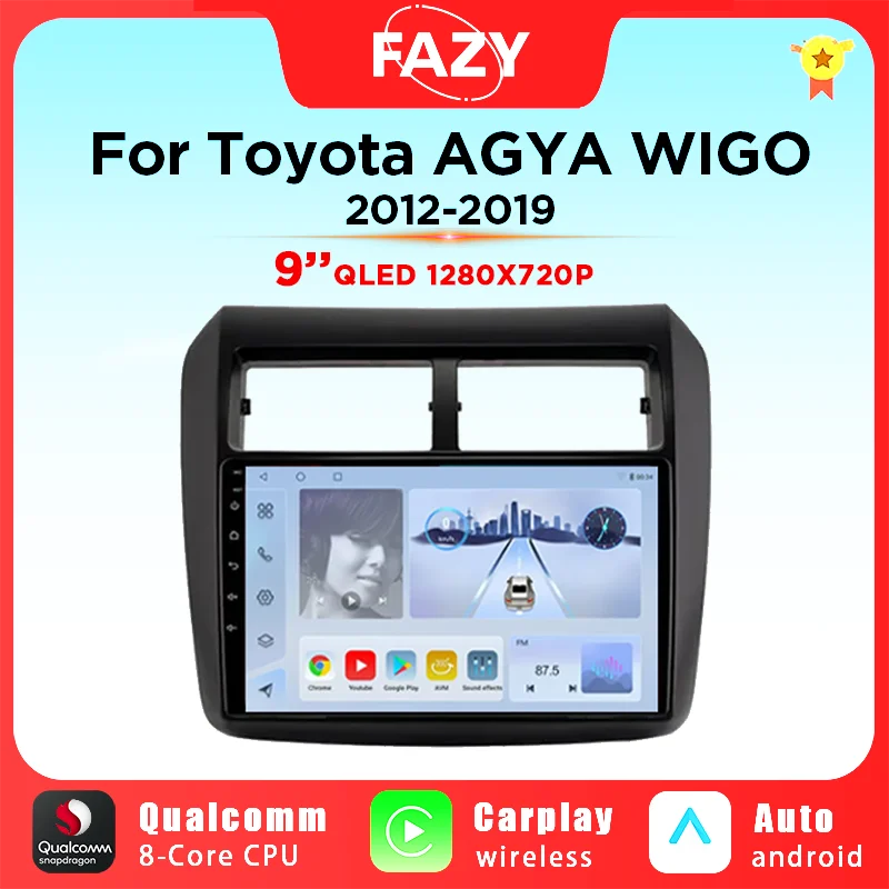 

Qualcomm 8 Core Car Radio Android 12 For Toyota AGYA WIGO 2012-2019 GPS Navi Stereo Auto Multimedia Player QLED Screen No 2din