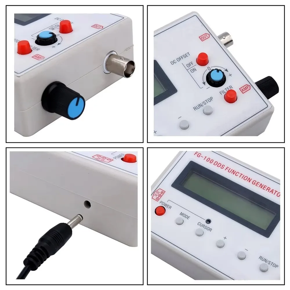 FG-100 DDS Function Signal Generator 1Hz-500kHz Sine Square Triangle Waveform Output USB 5V Powered Frequency Tester