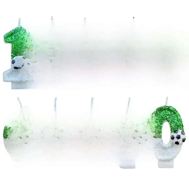 Nieuwe 0-9 nummer verjaardagskaarsen originele twee kleuren geleidelijke verandering voetbalstijl verjaardagstaart digitale feestkaarsen decoratie - afbeelding 2