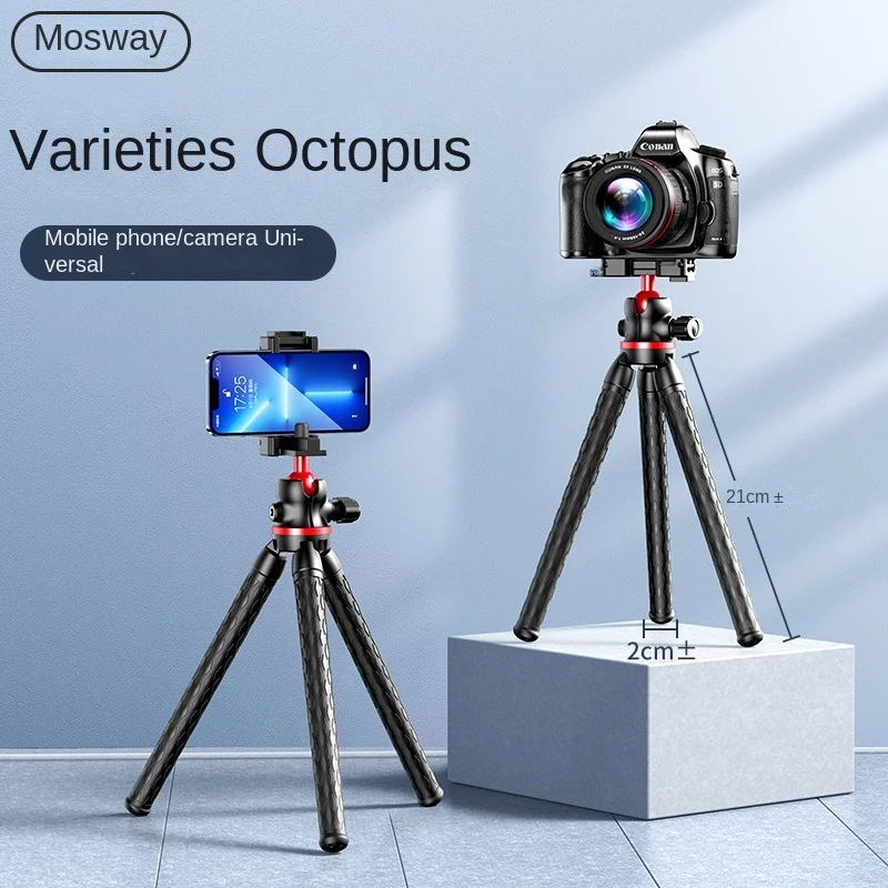 FANGTUOSI 2025 new Flexible Octopus Tripod for Phone Camera DSLR 2in1 Design Tripod With Phone Holder Side Cold Shoe 1/4'' Screw