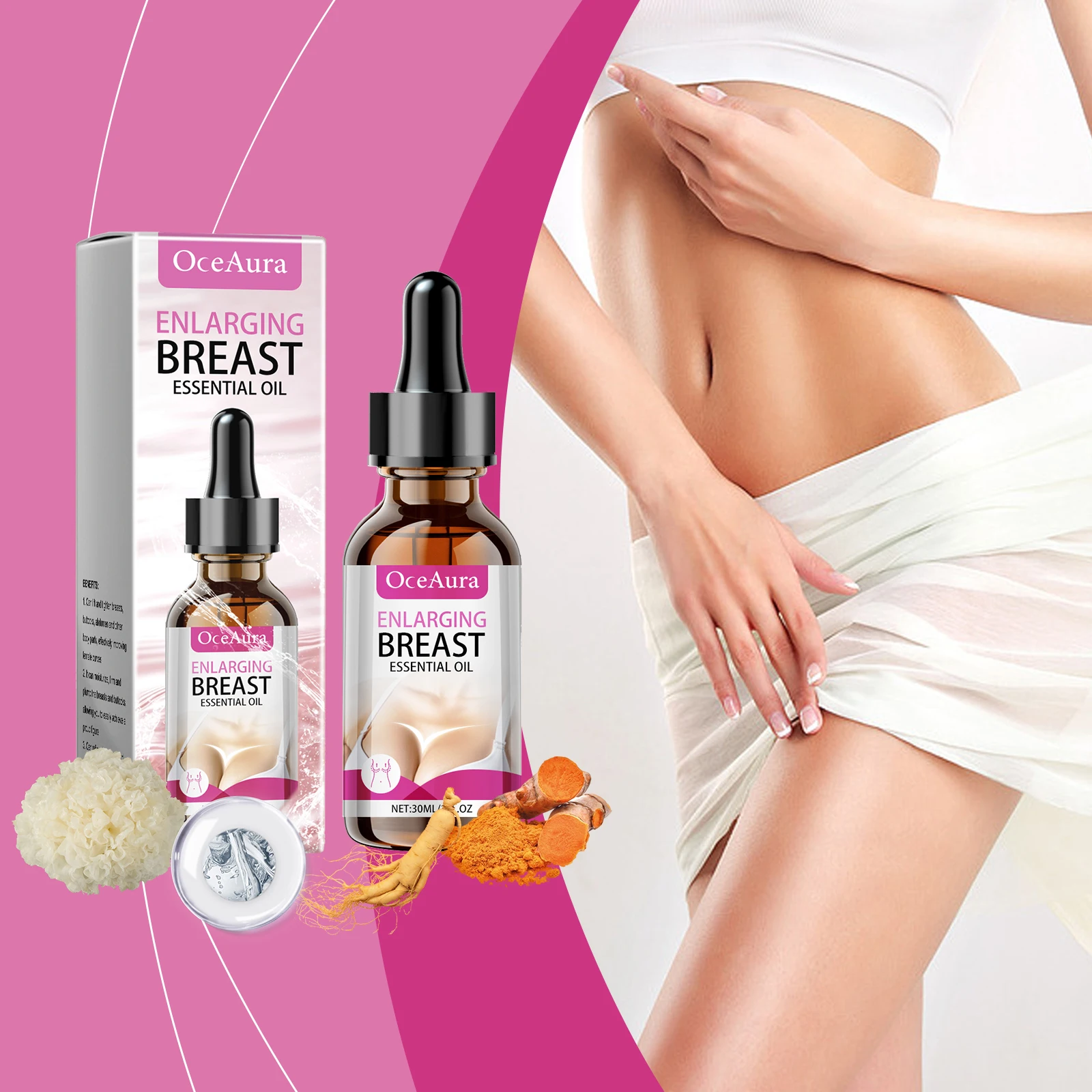 

30ml Oceaura Collagen Body Oil Firm Lift Contour Massage Hydrate Brighten Skin Care Sleep Aid All Skin Safe Convenient Body Oil