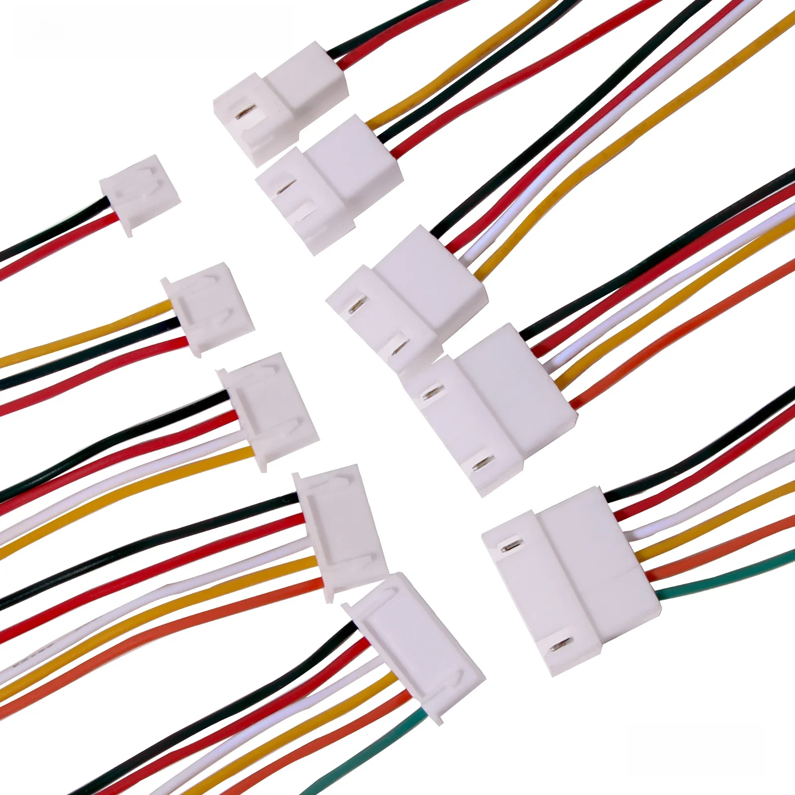 Connecteur JST PH 2.0 femelle et mâle avec borne de 200mm, câble métallique, 2 broches, 3p, 4p, 5p, 6p, 10-20 paires