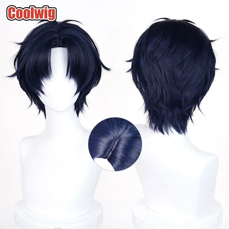 

Coolwig Synthetic Hair Hirotaka Nifuji Cosplay Wigs Wotakoi: Love is Hard for Otaku 30cm Short Dark Blue Men Wig Heat Resistant
