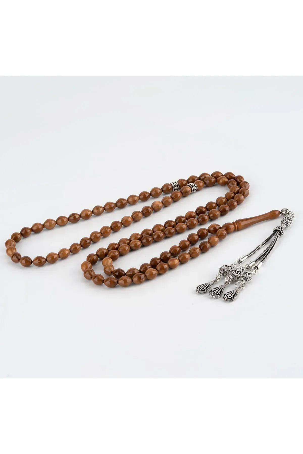 

Brown 925 Sterling Silver Luxury Men's Prayer Beads from Kuk Wood
