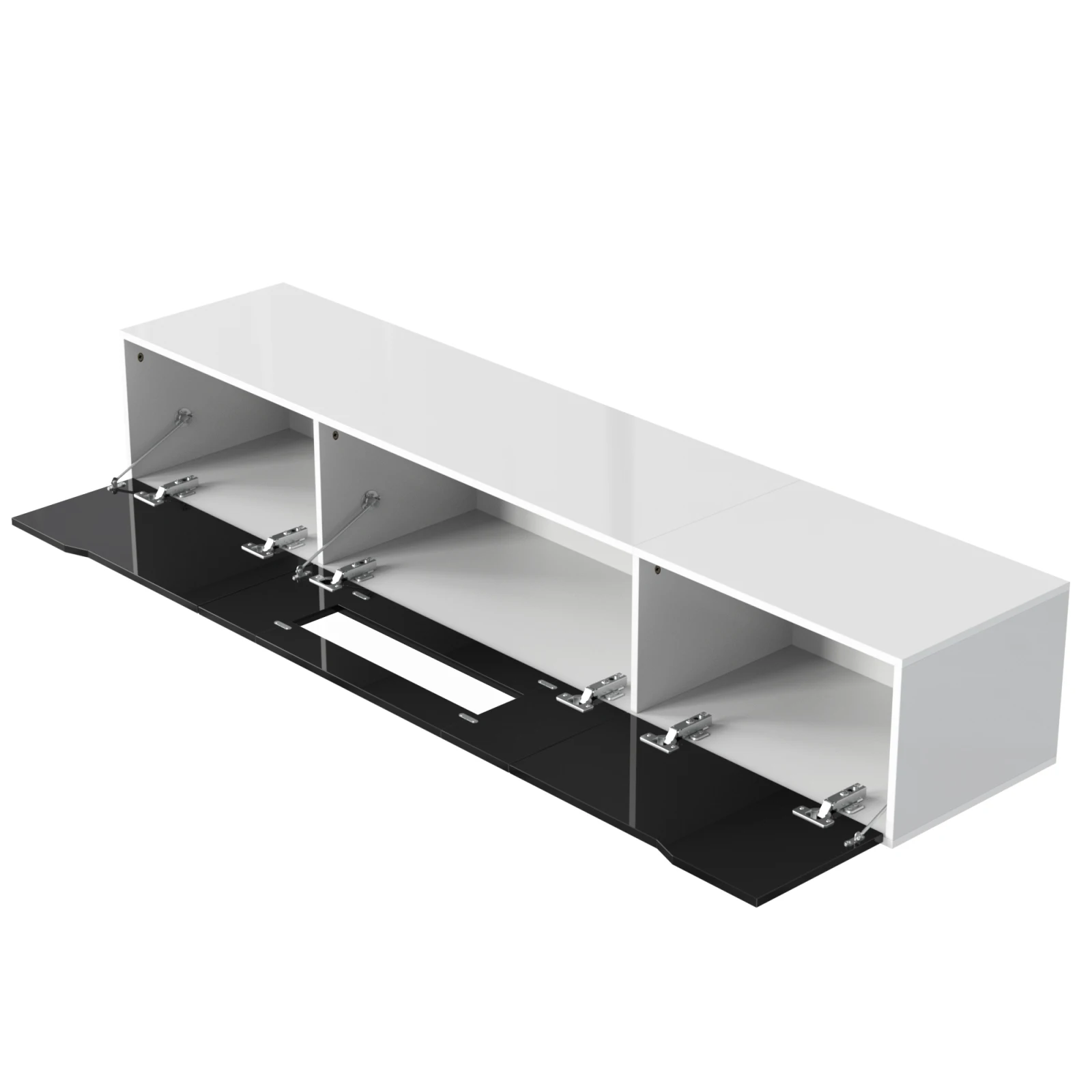 Superaly tv-meubel, hoogglans tv-meubel, met kleurveranderende LED-verlichting, voor de woonkamer