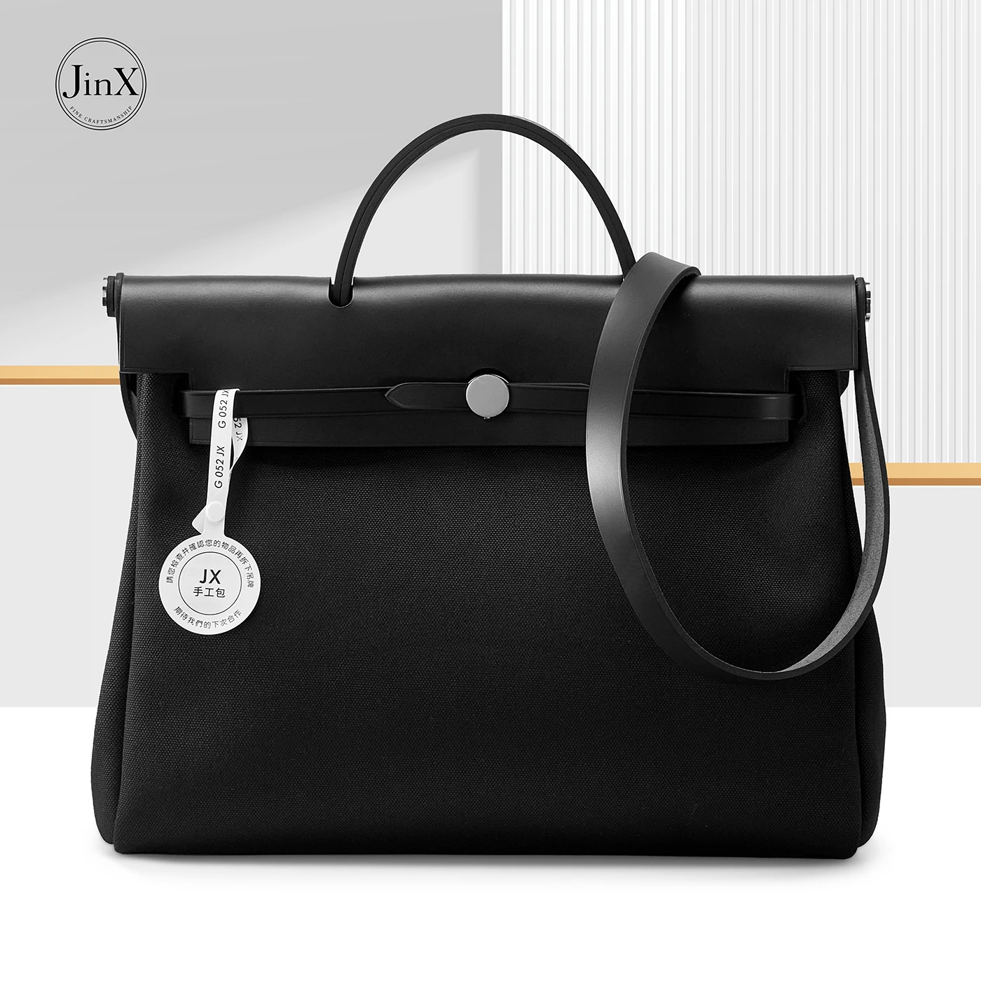 Women Canvas Tote Bag Leather Detail Luxury Handbag Vintage Shoulder Crossbody Bag Fashion Casual Daily Purse