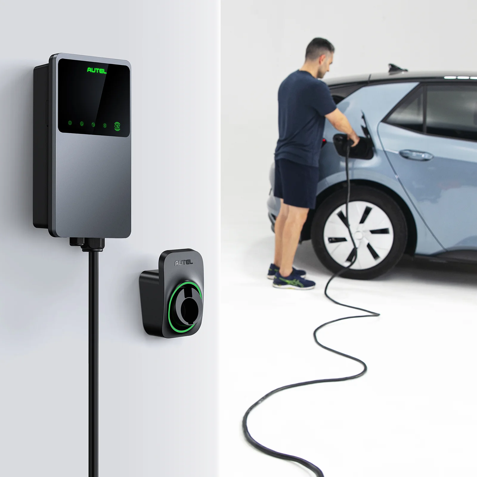 Autel – chargeur de Type 1 EV 50A, WIFI, Bluetooth, EVSE, niveau 2, boîte murale, maison, Station de charge intelligente, câble de 25 pieds, intérieur/extérieur