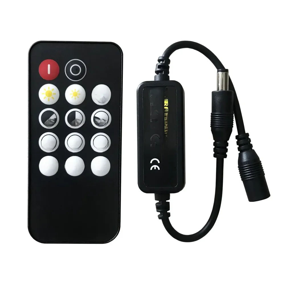 Led DIM Controller Mini RF Remote Control 14Keys Dimmer DC5V 12V 24V 6A For Single Color 2835 5050 5730 COB LED Light Strip — zdjęcie 2
