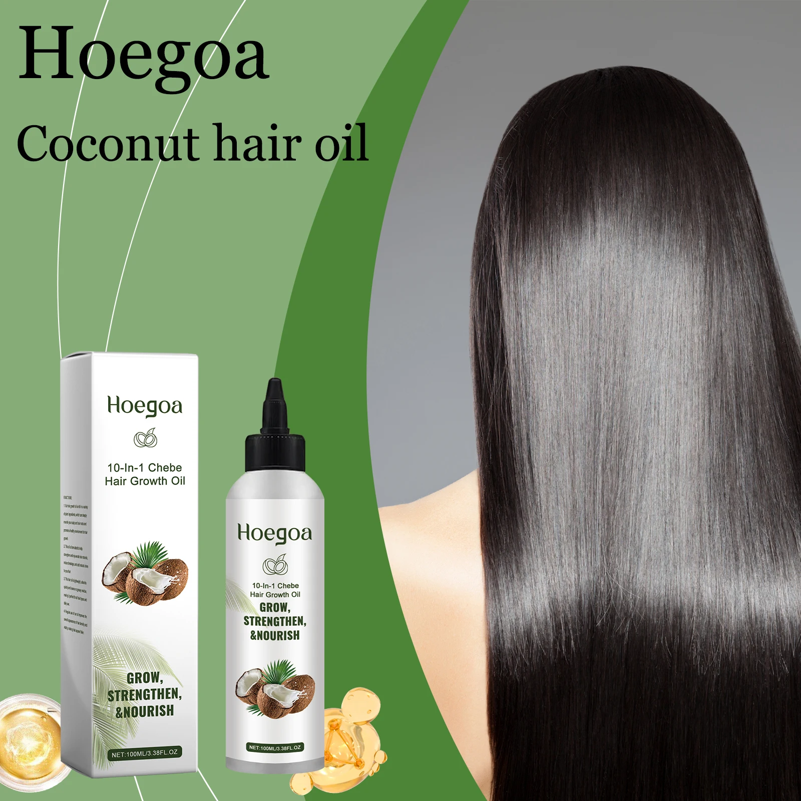 

Hoegoa Coconut Hair Essence Oil Nourishing Scalp Reduce Dryness Anti-frizzing Smoothing Reduce Spilt Ends Strengthening Hair Oil