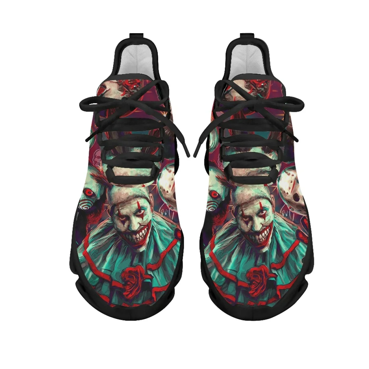 INSTANTARTS Horror Movie Design Women Men Platform Sneakers Lightweight Wear Resistant Mesh Swing Shoes Casual Tennis Footwear