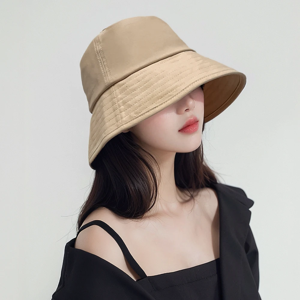 여성 버킷햇 챙모자 벙거지모자 사계절 면 모자