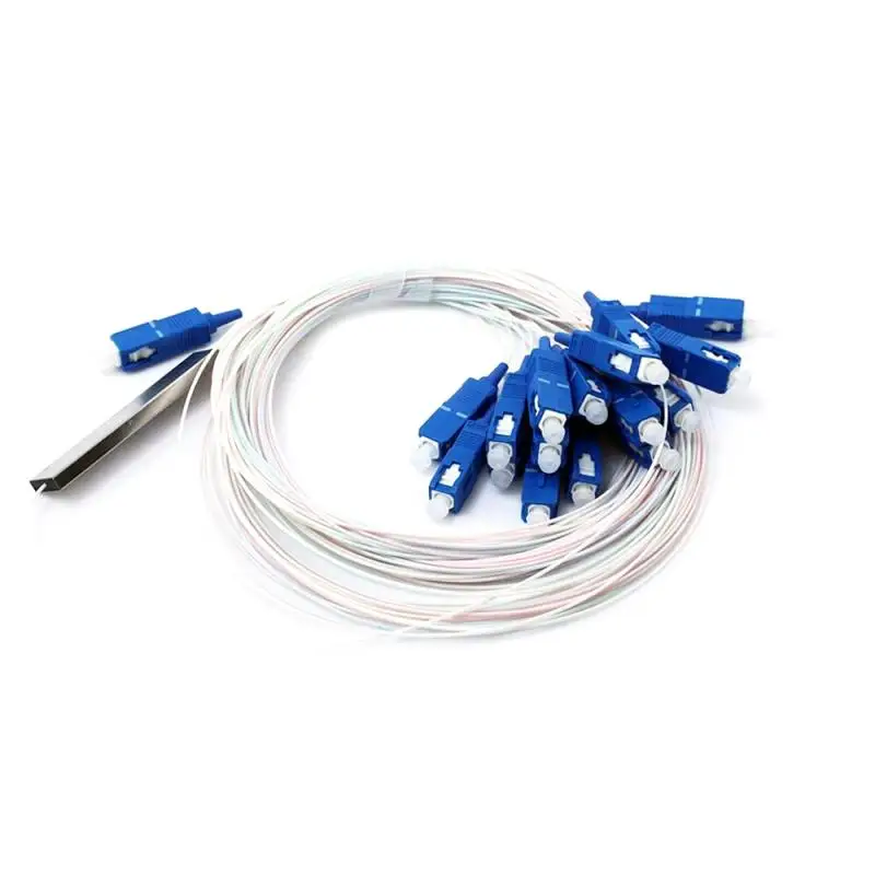 Imagem -02 - Upc Fibra Óptica Divisor 1x16 Plc Tubo de Aço 1m Fibra Óptica Divisor 1x16 Conector Ftth 10 Pcs sc