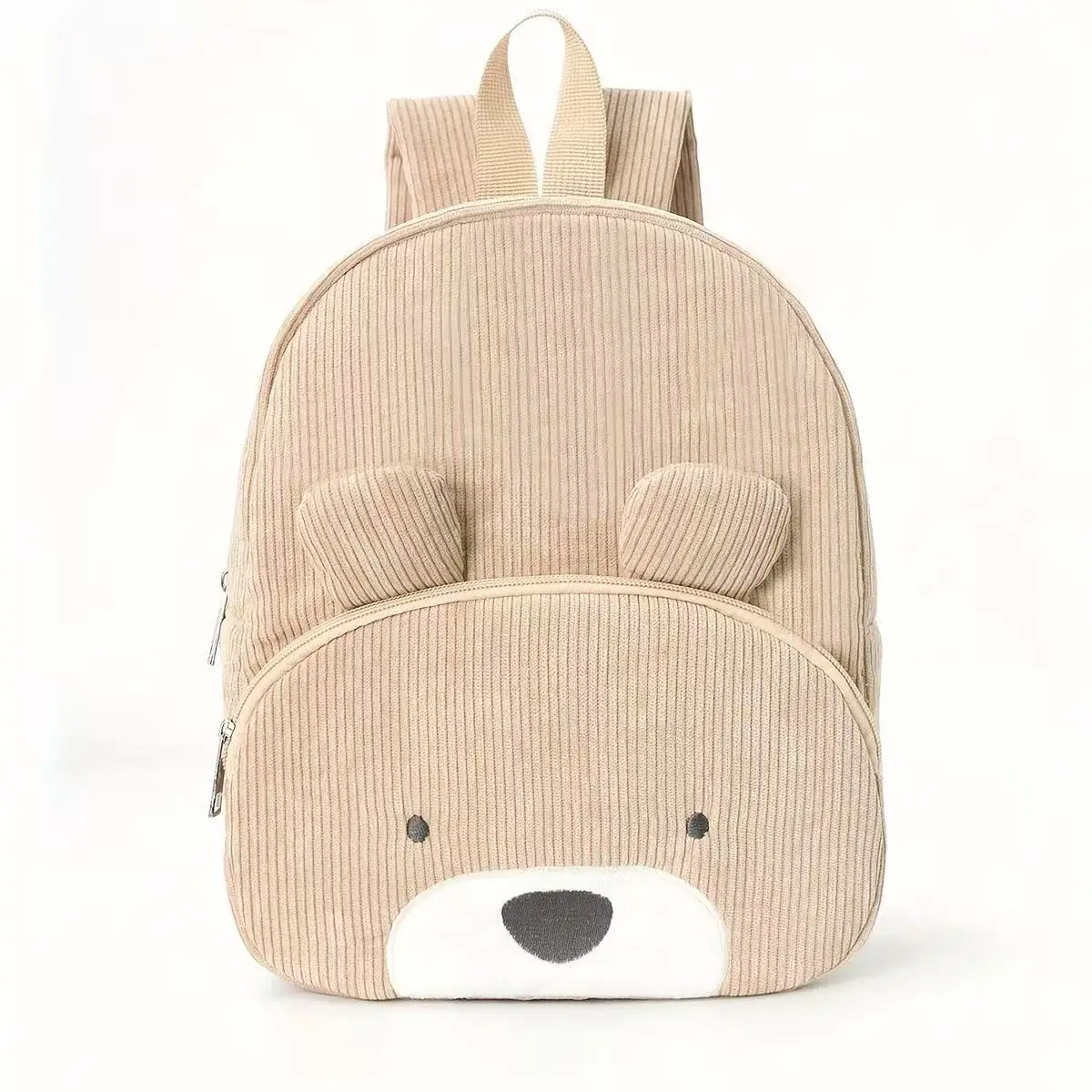 

Cute Bear Shape Backpack Corduroy Toddler Bag Lightweight Kids Rucksack for Boys Girls Birthday Gift