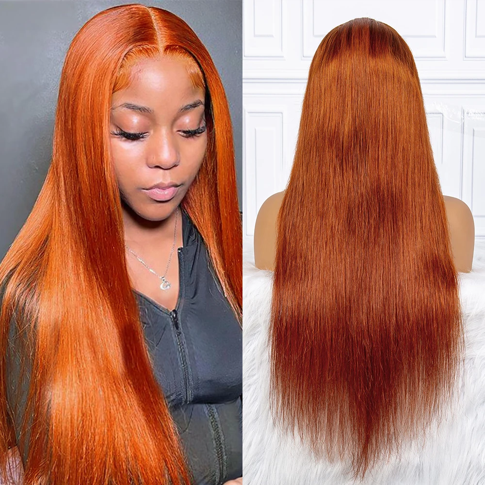 Perruque Lace Front Wig naturelle lisse 13x4, cheveux humains, pre-plucked, avec reflets 350, 99J