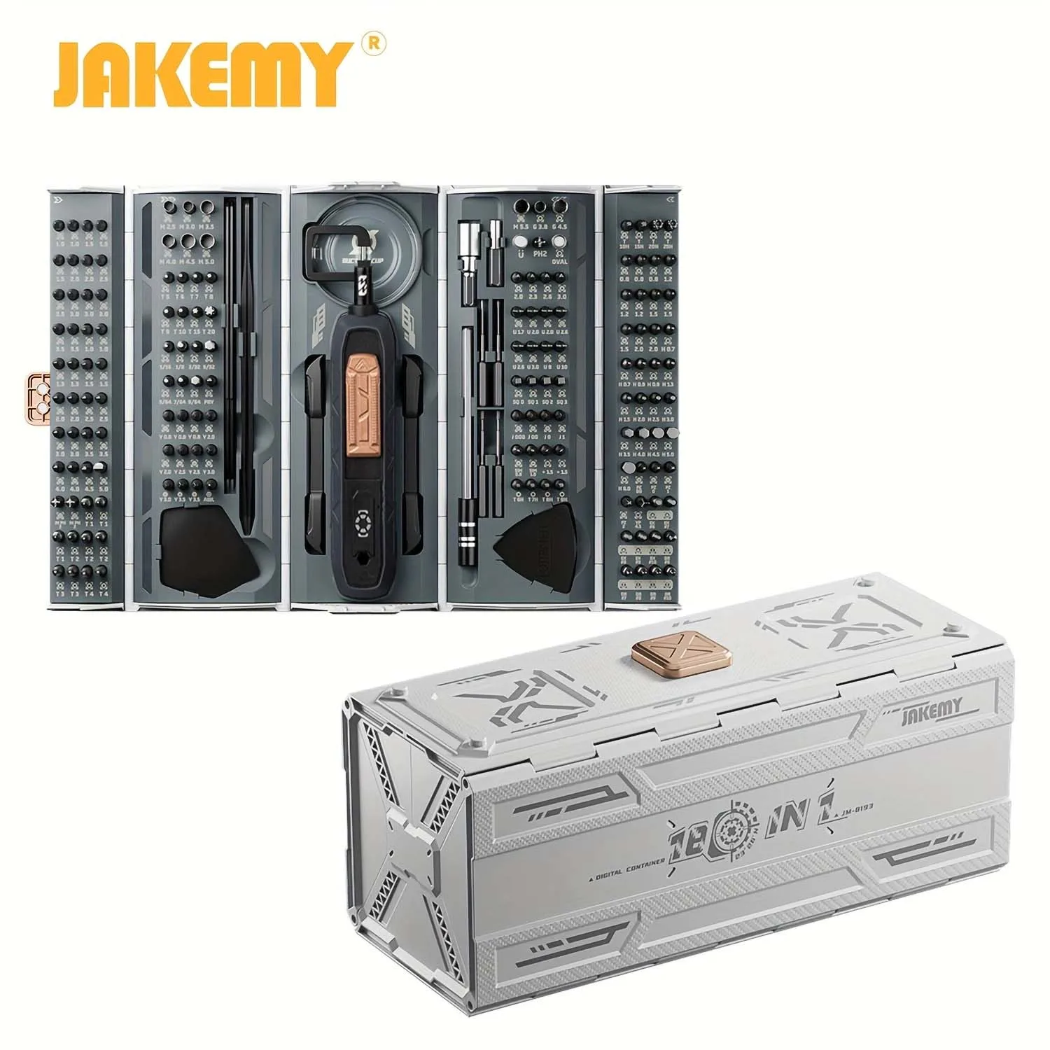 JAKEMY 180-in-1 magnetische schroevendraaierset - precisieboren elektrische schroevendraaierset iPhone-bril laptop horlogereparatietool