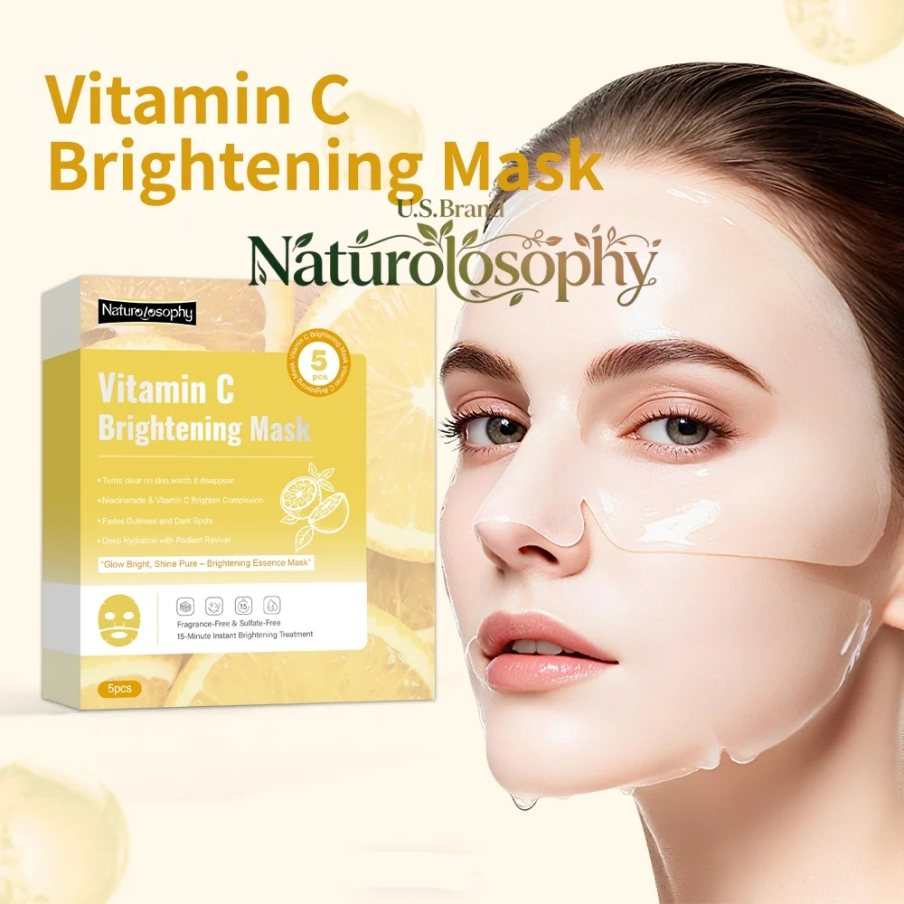 5-Pack (Naturolosophy) U.S. Brand Vitamin C Moisturizing Face Mask: A skincare mask that hydrates, minimizes pores, and nourishes the skin