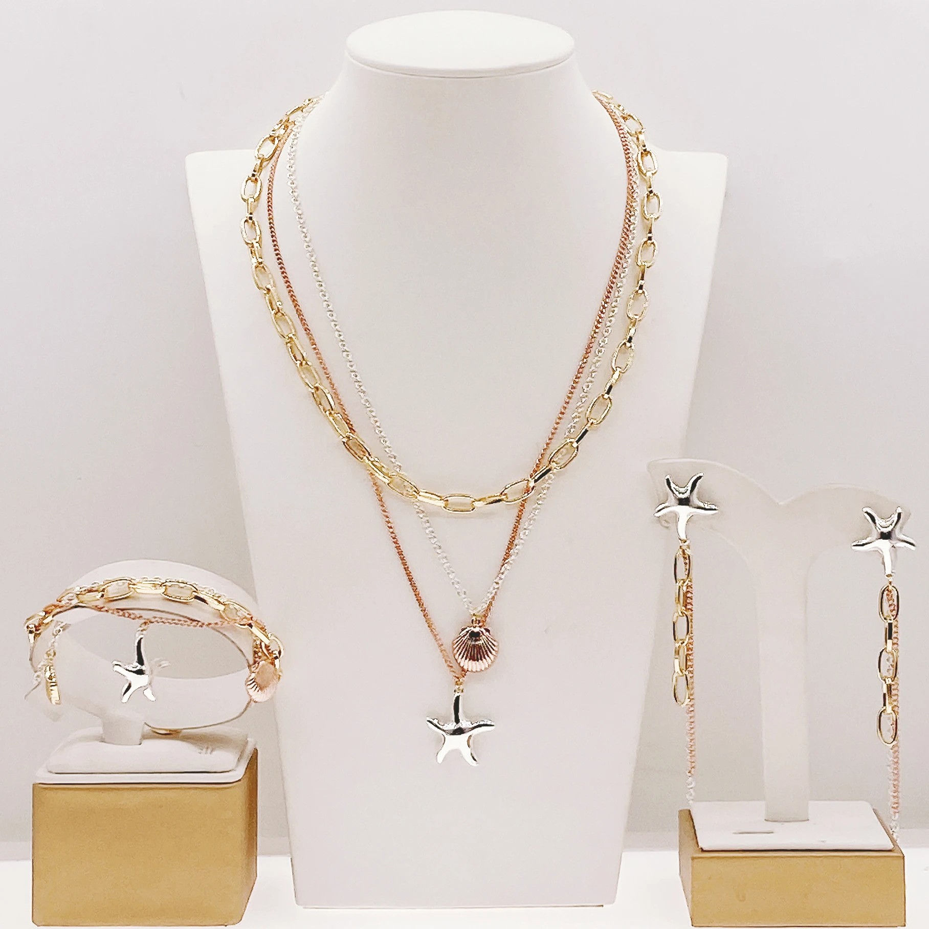 Yulaili Long Chain Necklace Earrings Jewelry Sets for Women Gold Plated Jewel Wedding Daily Luxury Wear Naija Dubai Jewelry