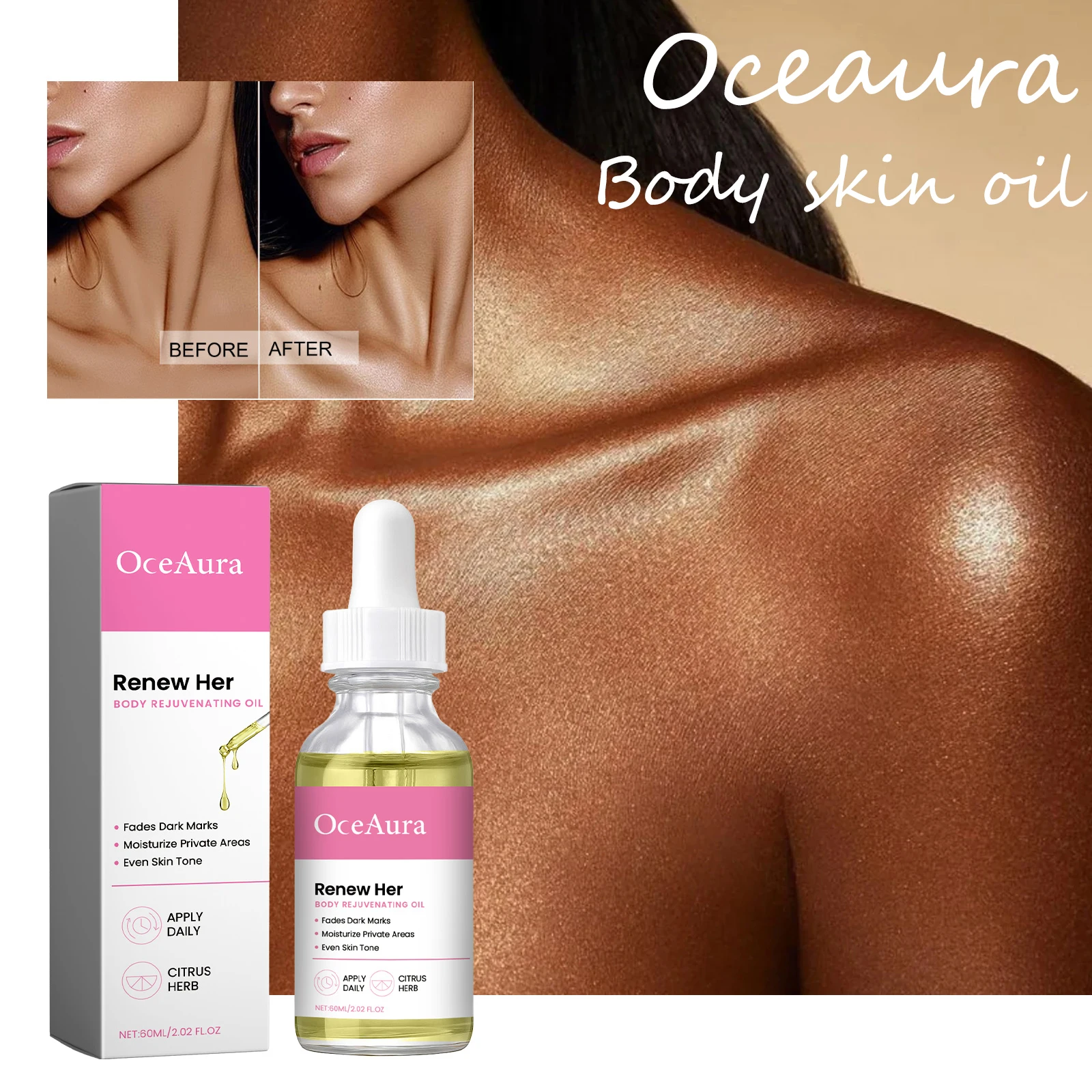 

Oceaura Body Rejuvenating Oil Repair Skin Dullness Locks in Moisturize Birghtening Balance Skin Tone Anti-aging Body Skin Oil