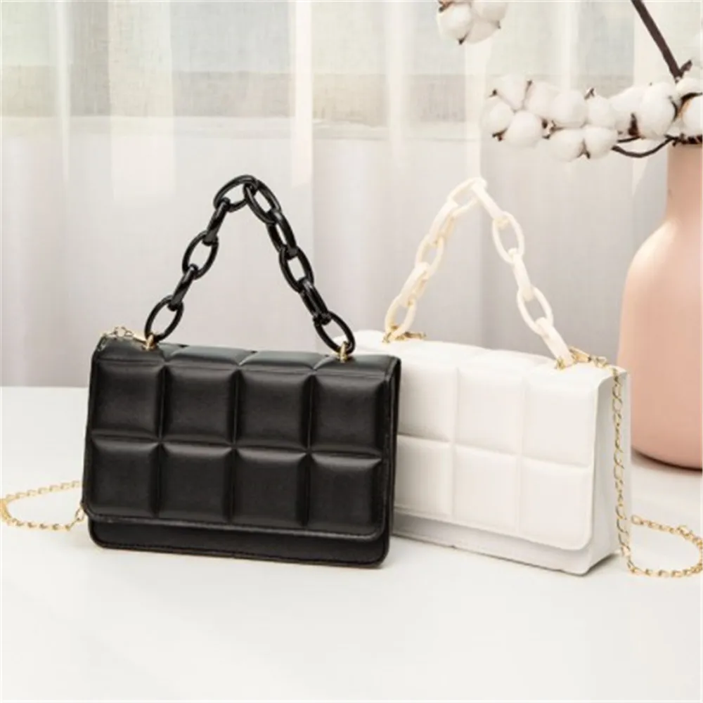 

2024 Fashion Women Shoulder Bag PU Leather Ladies Texture Chain Rhomboid Crossbody Bags Summer Trend Handbags Phone Bag Purses