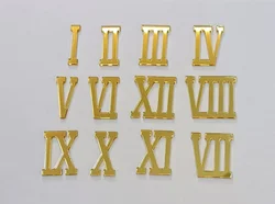 12pcs Wooden Roman Numerals Shape ,Unfinished Acrylic Cutouts Numerics,Numbers Ornaments Clock Craft Decoration