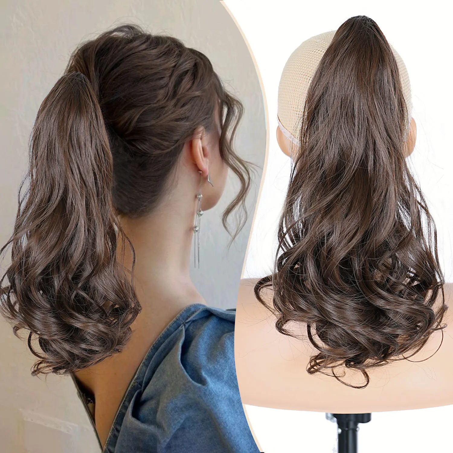 

12-дюймовые волнистые синтетические волосы для наращивания для женщин.