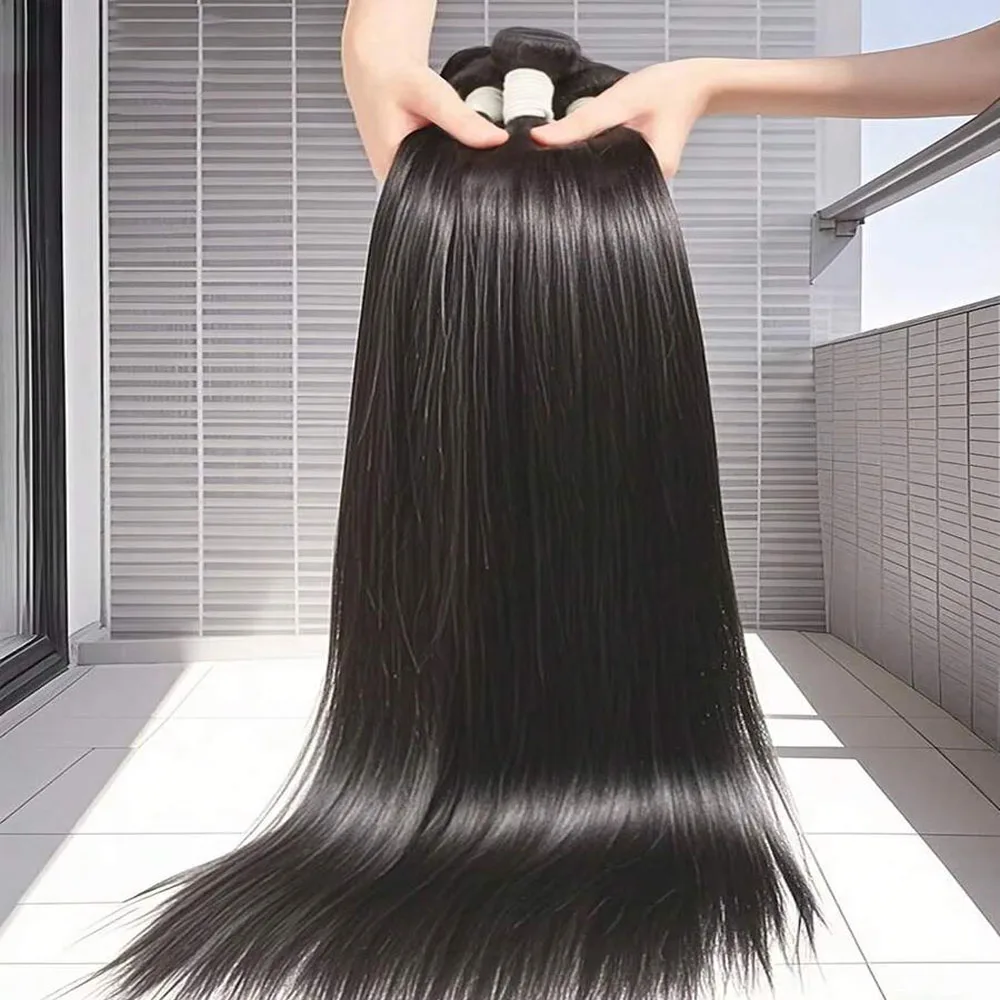 12-42 polegada feixes de cabelo humano em linha reta 12a 100% extensões de cabelo humano natural preto tecer cabelo brasileiro pacotes 1/3/4 pçs pacotes