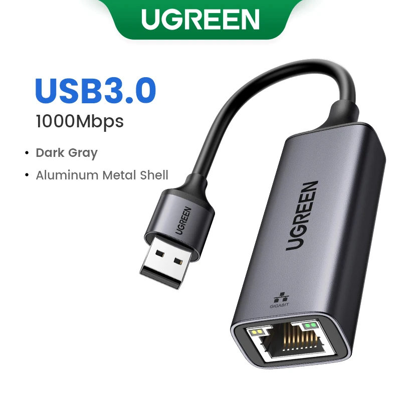 Ugreen Usb Ethernet Adapter Usb 3.0 Network Card Usb RJ45 Lan Voor Pc Windows 10 Xiaomi Mi Box 3/S Nintend Switch Ethernet Usb
