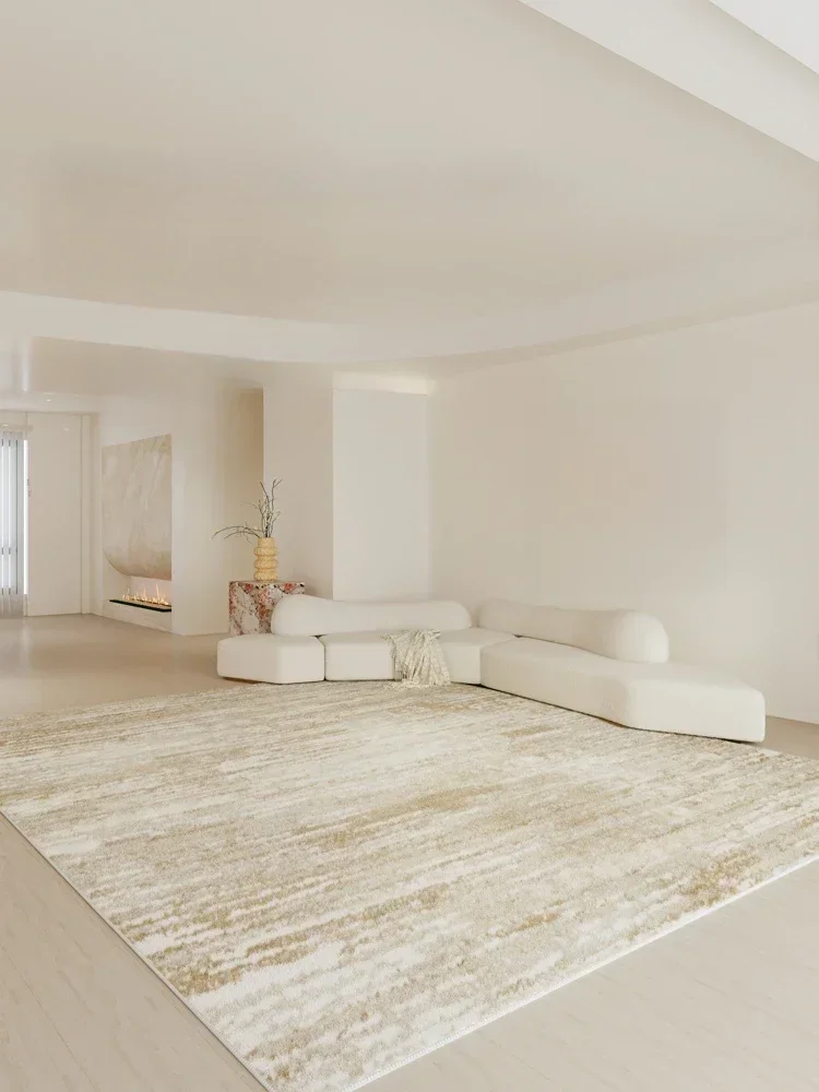 Abstrakte beige Gold Teppiche extra große Wohnzimmer Teppich pflegeleichte Schlafzimmer Teppiche