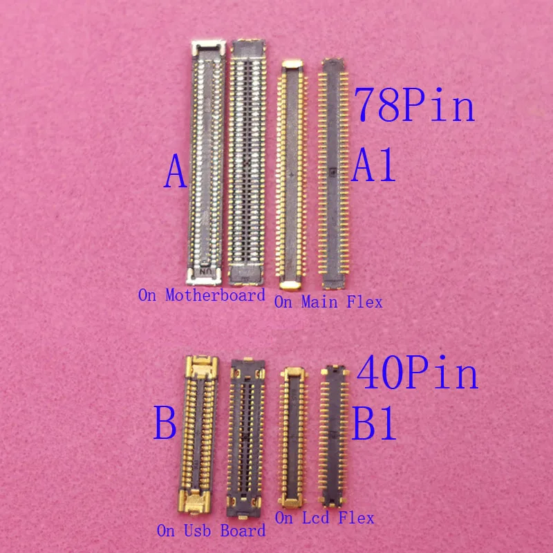 2Pcs Lcd Display Screen FPC Connector USB Charger Flex Plug For Samsung Galaxy M51 M515 M62 M625 M31S M317F F62 E625 40 78 Pin