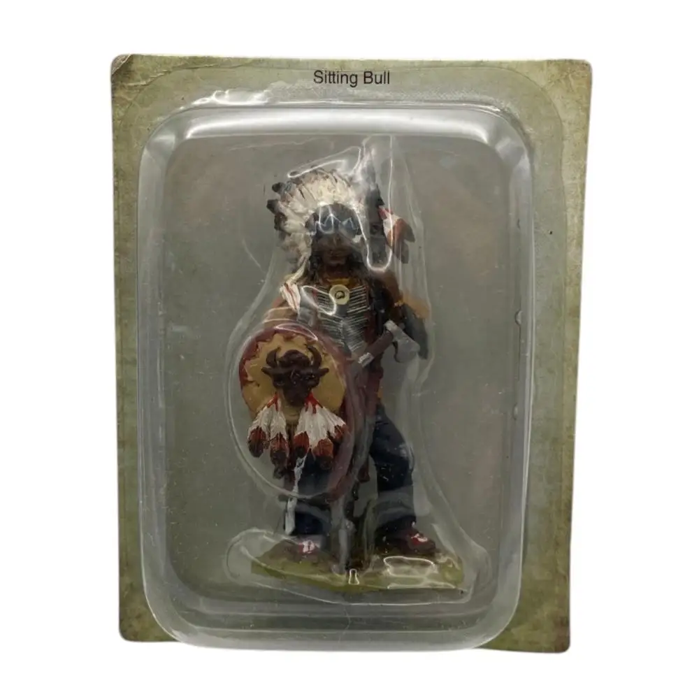Figurine de collection Hobby Work, Inah001, représentant le chef indien Sitting Bull, leader spirituel et chef des Sioux Hunkpapa Lakota, du 19e siècle, échelle 1:30, collection des Indiens Amérindiens, sans fascicule, emballage blister d'origine, base.