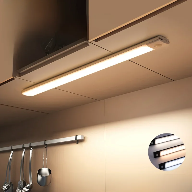 Schrank Licht USB Aufladbare Motion Sensor Led Drei Farben In Einem Lampe Für Küche Kleiderschrank Innen Beleuchtung 10/20/30/40/50 cm